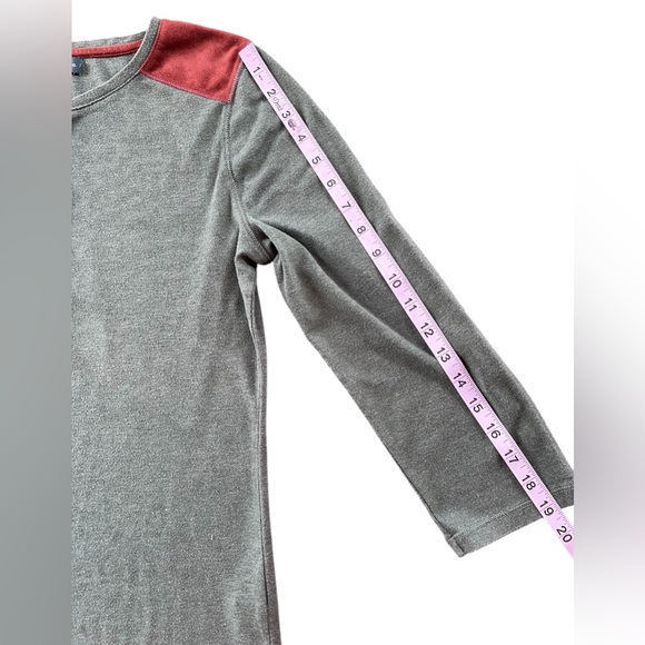 Lauren Ralph Lauren Hunter Green and Brown Suede Henley Shirt - Picture 6 of 8